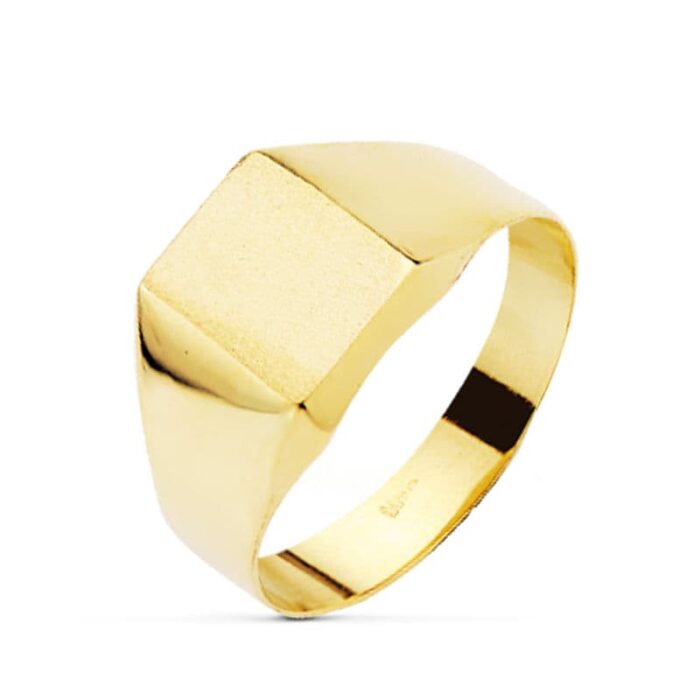 18K SELLO CADETE LISO HUECO 10X8 MM