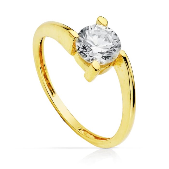 18K SOLITARIO ORO AMARILLO 7 MM