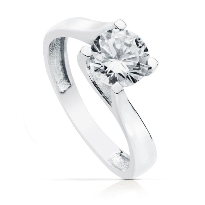 18K SOLITARIO ORO BLANCO 7 MM