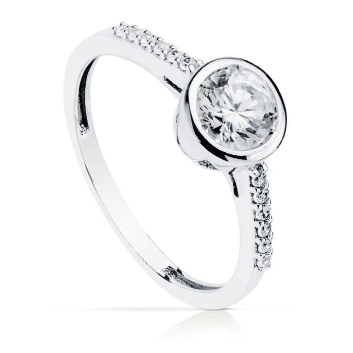 18K SOLITARIO SEÑORA ORO BLANCO 5.5 MM