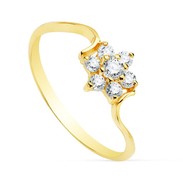 18K SORTIJA CIRCONITAS CUAJO 7 MM