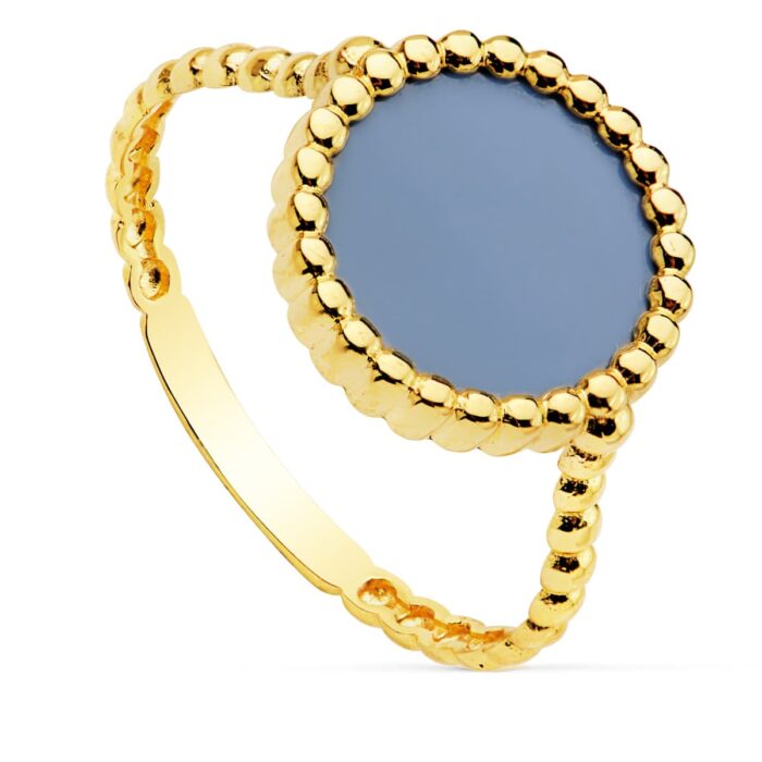 18K SORTIJA GALLONES LAPIZLAZULI 10 MM