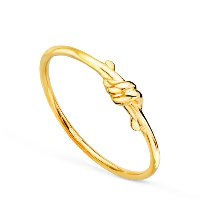18K SORTIJA ORO AMARILLO LISA CON NUDO EN BRILLO. ANCHO: 3,3 MM