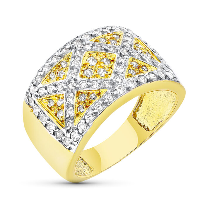 18K SORTIJA BICOLOR CIRCONITAS