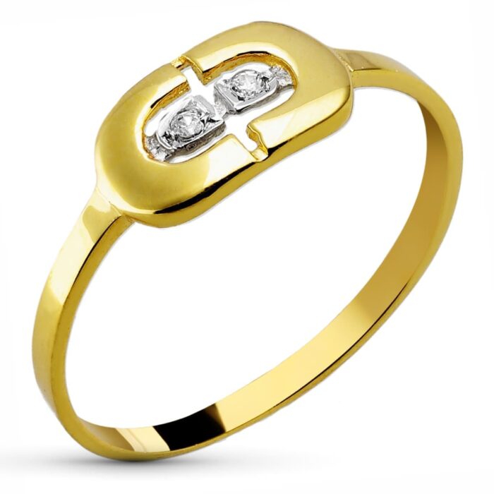 18K SORTIJA COMUNION BICOLOR CIRCONITAS