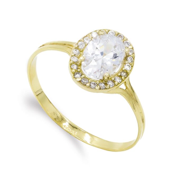 18K SORTIJA PIEDRA OVAL 7X5 MM CIRCONITAS