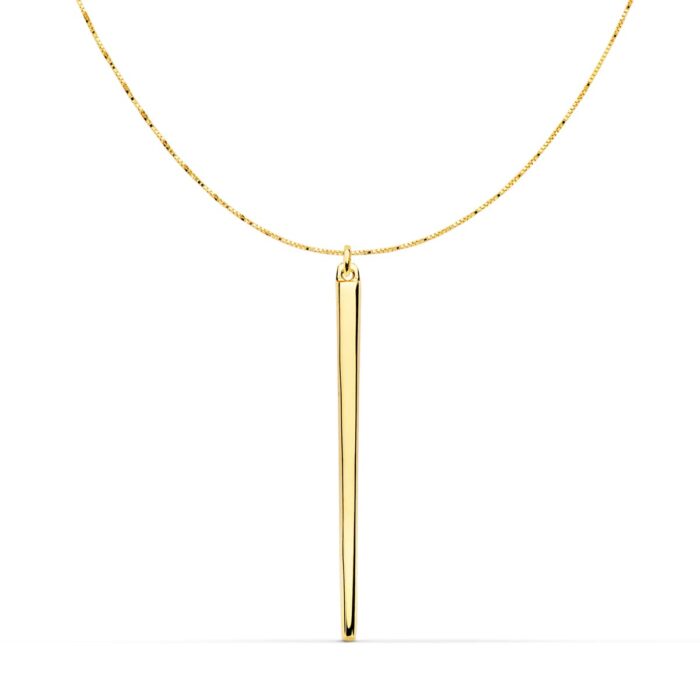 18K COLGANTE ORO AMARILLO PINCHO 30X2 MM CADENA VENECIANA 43 3CM