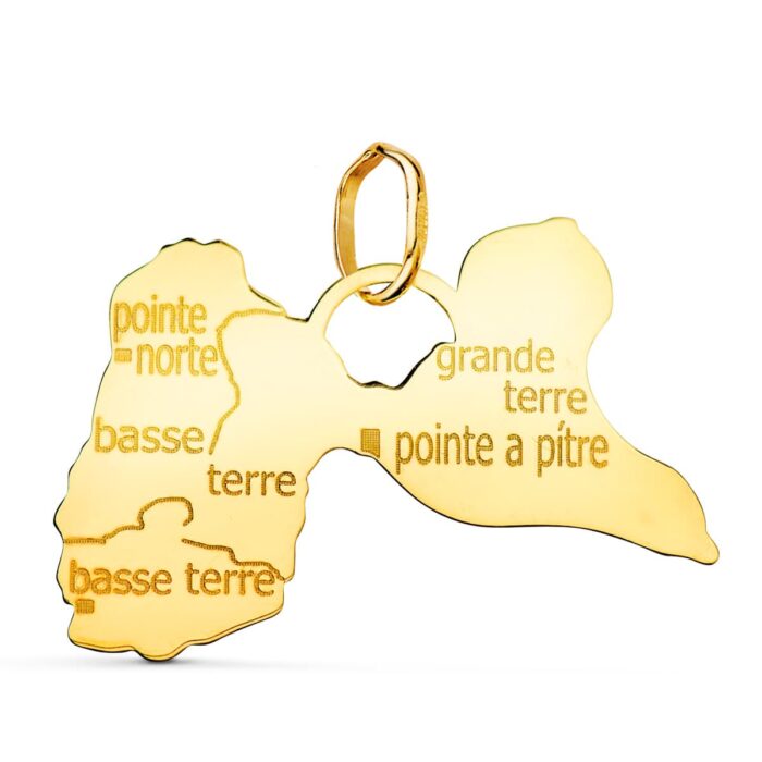 18K COLGANTE ISLA GUADALUPE ORO AMARILLO 17 X 24 MM