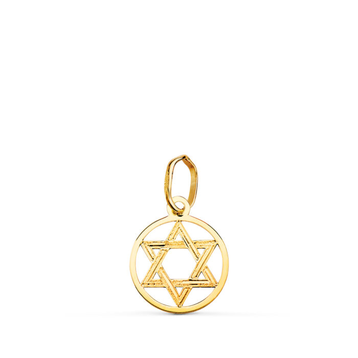 18K COLGANTE ORO AMARILLO ESTRELLA DE DAVID MINI 10MM
