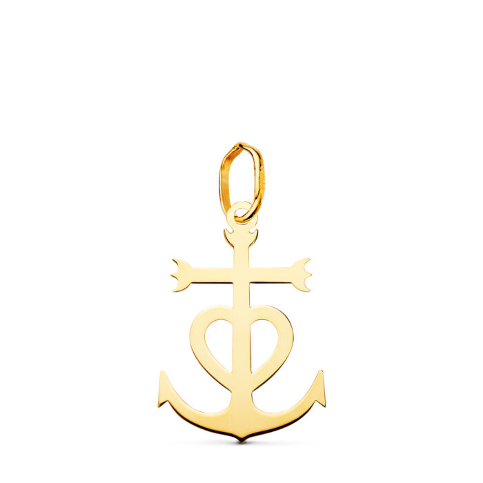 18K CRUZ DE LA CAMARGA ORO AMARILLO EN BRILLO. 17 X 12 MM