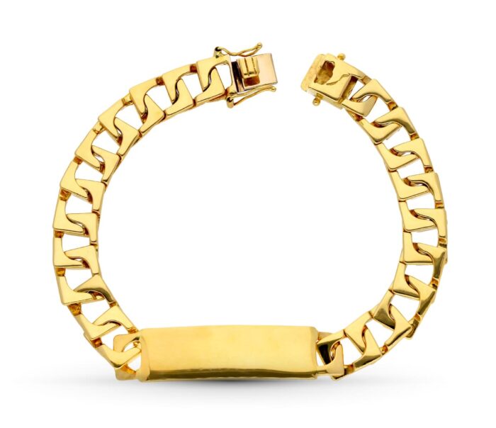 18K ESCLAVA ORO AMARILLO MACIZA 22 CM 9 MM