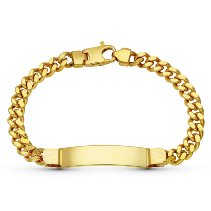 18K ESCLAVA ORO AMARILLO BARBADA MACIZA CABALLERO