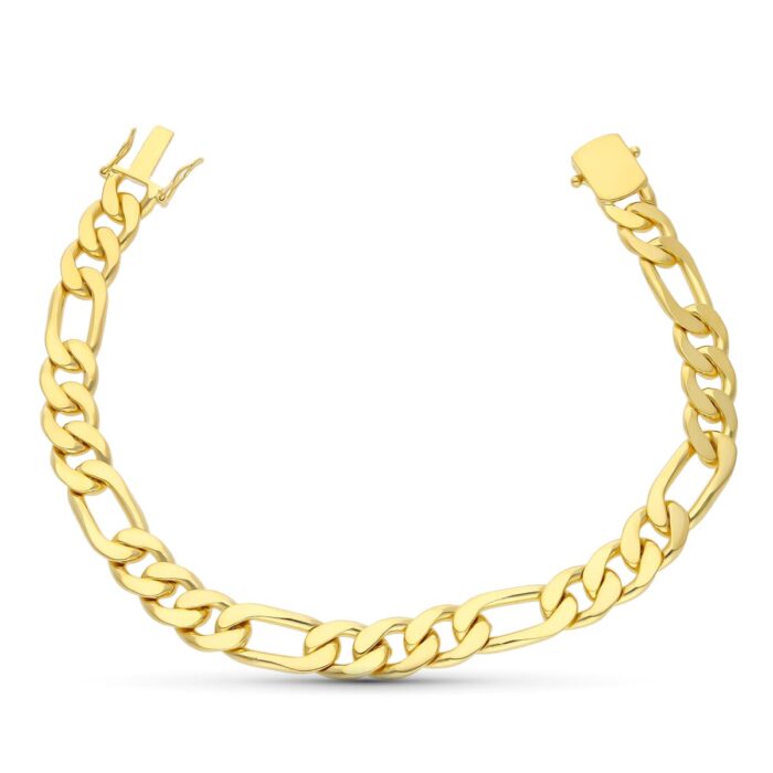 18K PULSERA ORO AMARILLO MACIZA 21.5 CM 8 MM