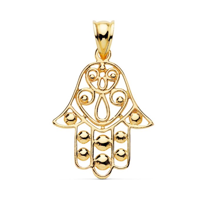 18K COLGANTE ORO AMARILLO MANO FATIMA 27X23 MM