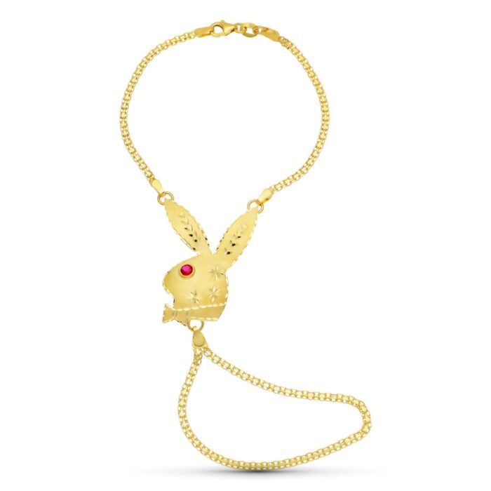 18K PULSERA ORO AMARILLO CONEJO MEDIANO.