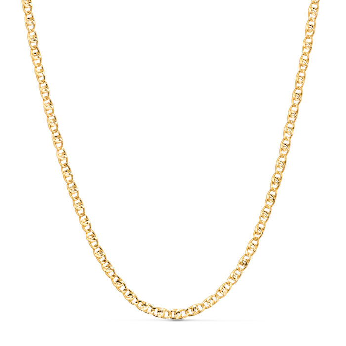 18K CADENA ORO AMARILLO CHOKER TIPO ANCLA 32  6 CM  CIERRE REASA. ANCHO: 2,8MM