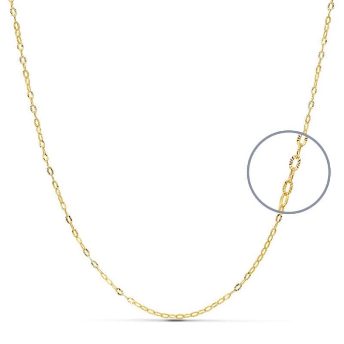 18K CADENA ORO AMARILLO MACIZA FORZADA 50CMX1 MM