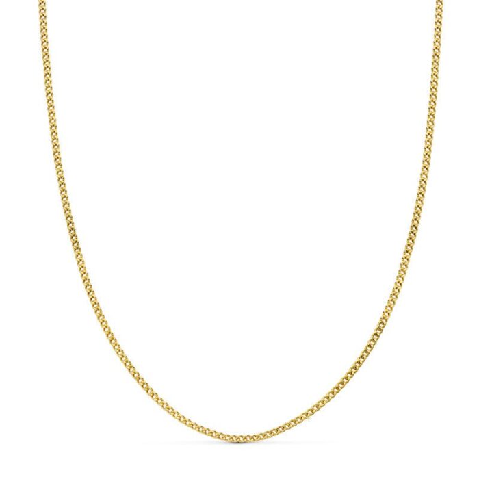 18K CADENA ORO AMARILLO BARBADA HUECA 60CM AMCHO 1.5 MM 2.90 GR