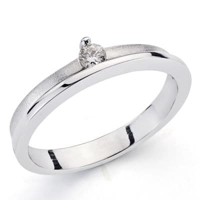 18K SORTIJA ORO BLANCO BRILLANTE. 0.085 QTS.