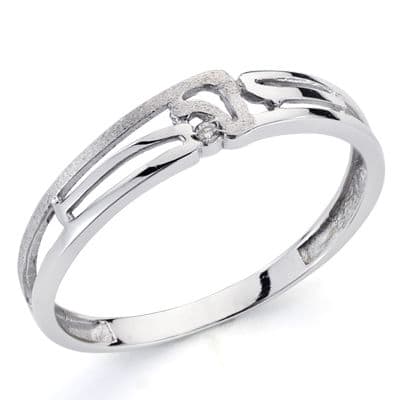 18K SORTIJA ORO BLANCO BRILLANTE. 0.010  QTS.