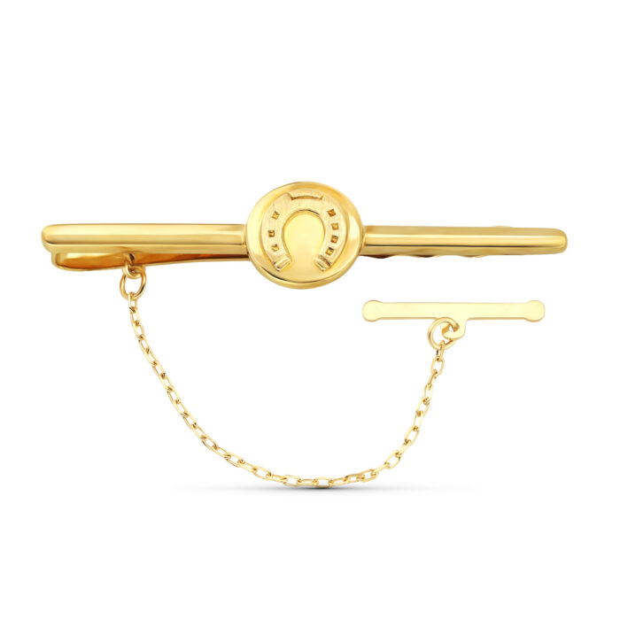 18K PISACORBATA CLIP DE CORBATA ORO AMARILLO HERRADURA