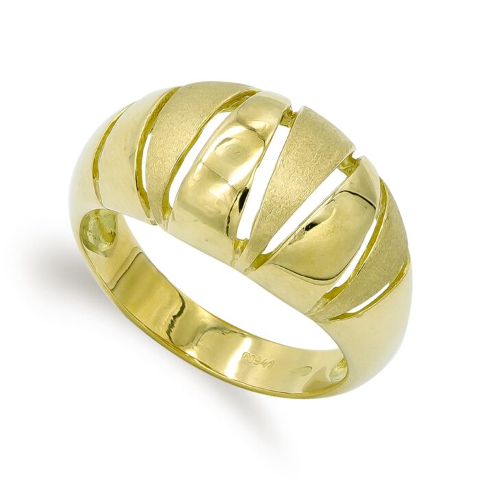 18K SORTIJA ORO AMARILLO MATE Y BRILLO