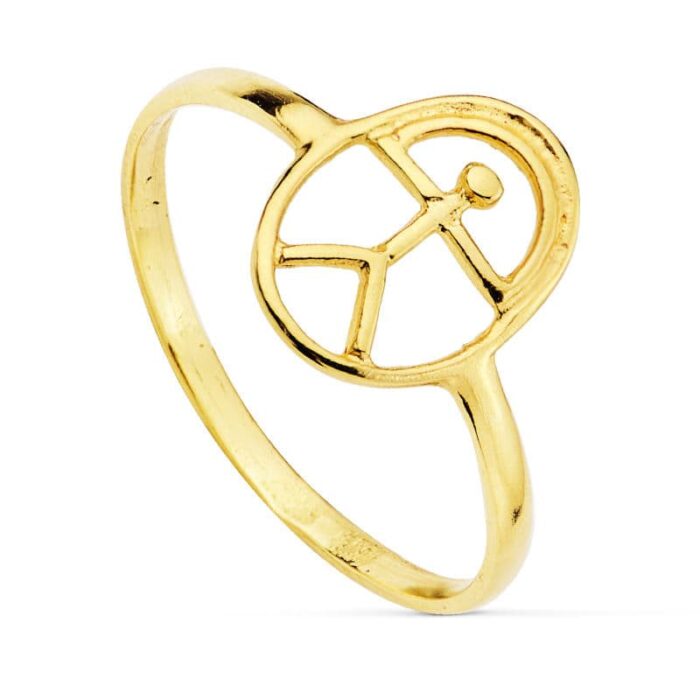 18K SORTIJA ORO AMARILLO OVAL CON INDALO CUERPO 1.5 MM