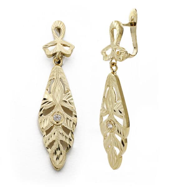 18K PENDIENTES ORO AMARILLO CIGARRON CUBANA CIERRE CATALÁN
