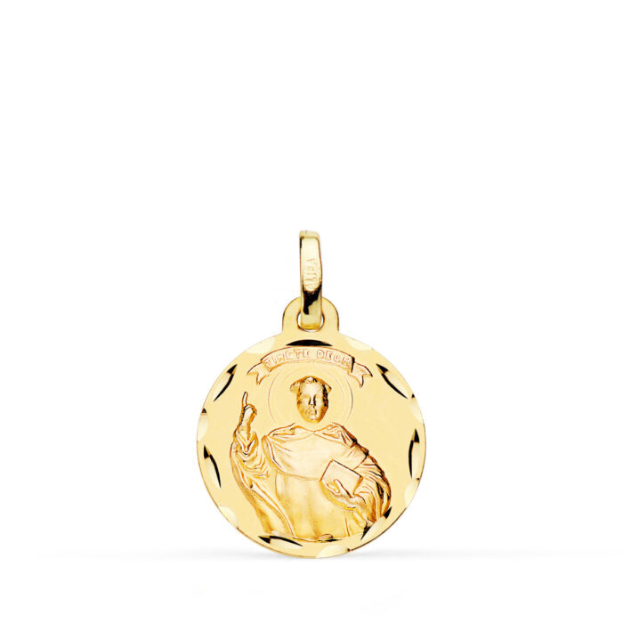 18K MEDALLA ORO AMARILLO SAN VICENTE FERRER TALLADA 16 MM