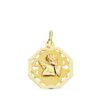 Medalla de silueta calada del ángel burlón en oro amarillo de 18 quilates de 17x14 mm acabado brillo
