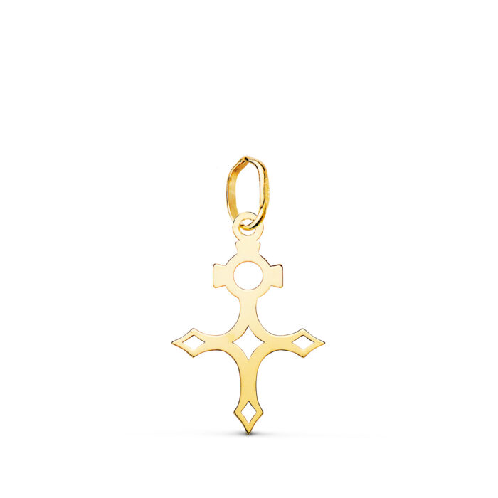 18K COLGANTE ORO AMARILLO CRUZ DEL SUR SILUETA EN BRILLO. 18 X 12 MM