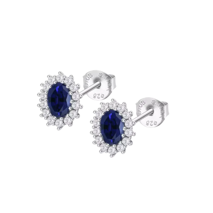 Pendientes Lotus Silver LP3459-4/1 de Plata con Circonitas y Zafiros para Mujer