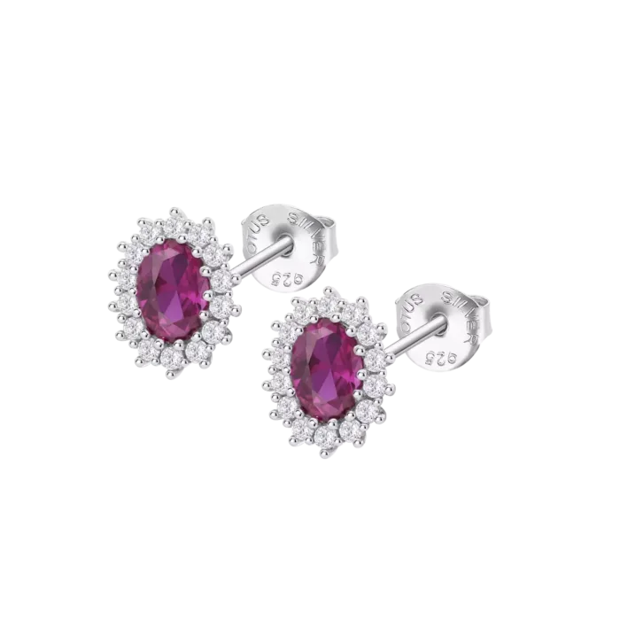 Pendientes de Plata Lotus Silver LP3459-4/4 para Mujer con Circonitas Rubí