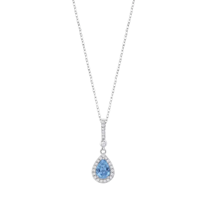 Collar Lotus Silver LP1592‑1/3 (Pure Essential) en Plata 925 con Circonita Azul