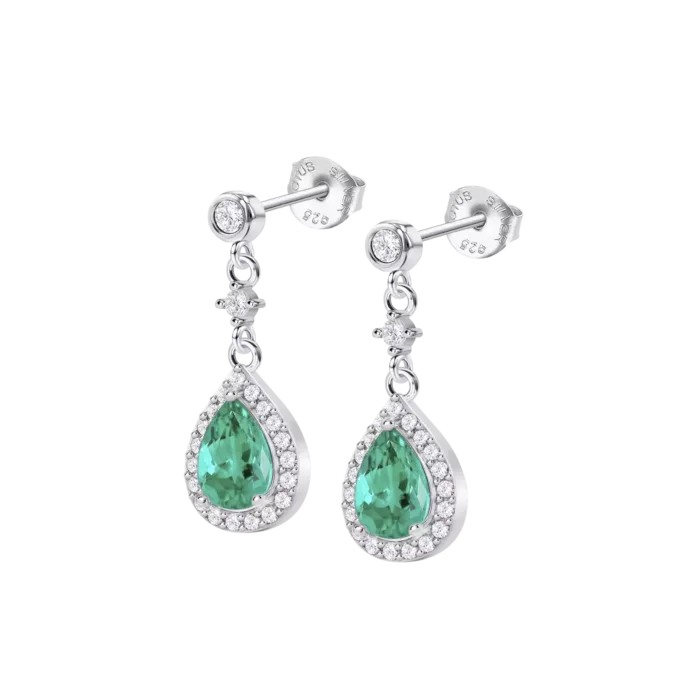 Pendientes Lotus Silver LP1592‑4/5 (Pure Essential) en Plata 925 con Circonita Verde Esmeralda