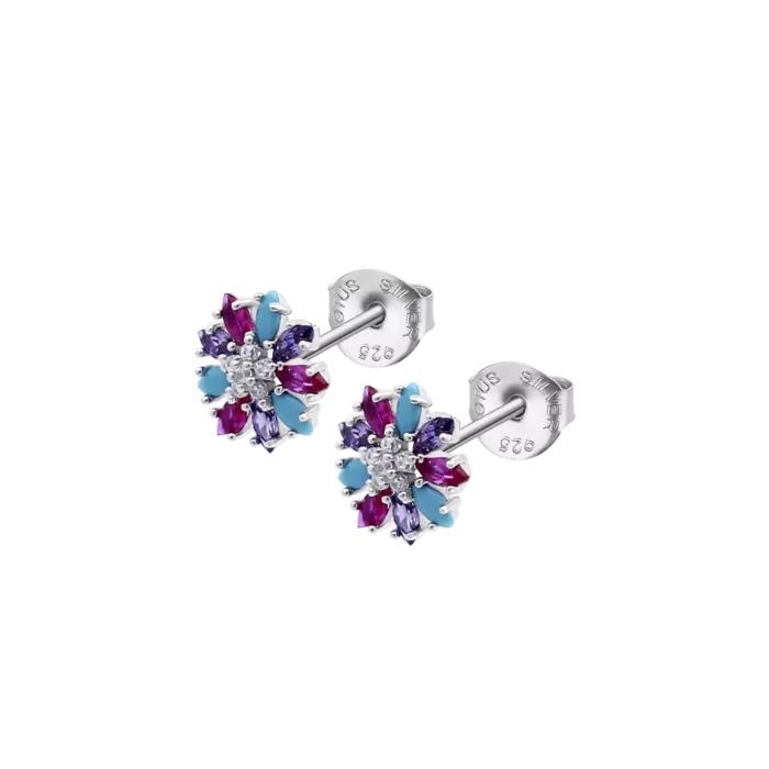 Pendientes Lotus Silver LP3560‑4/2 – Flor Multicolor en Plata 925