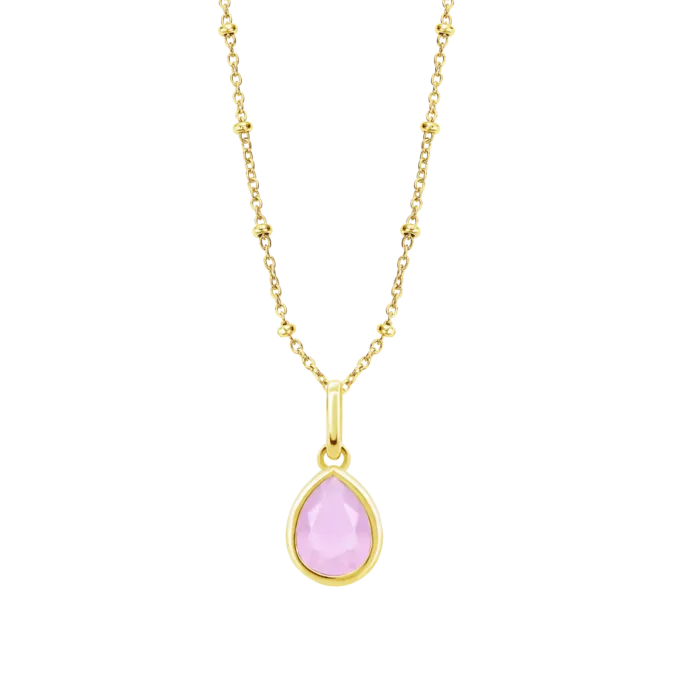 Collar Lotus Silver LP3563‑1/4 – Plata 925 Dorada con Gota de Cristal