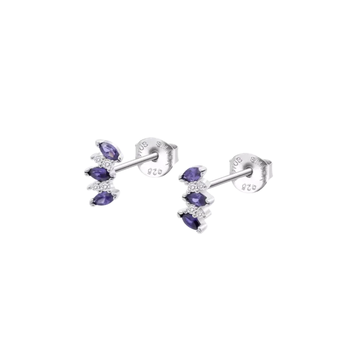 Pendientes Lotus Silver Sinfos LP3630‑4/2 Plata 925 con Circonita Lila – Mujer