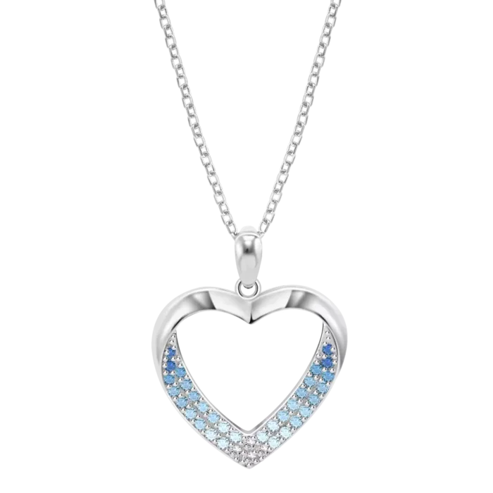 Collar Lotus Silver LP3718-1/1 “Corazón Brillante” en Plata de Ley