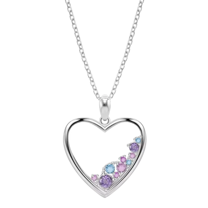 Collar Lotus Silver LP3720‑1/1 – Corazón multicolor en Plata de Ley
