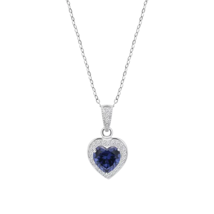 Collar de Plata Lotus Silver LP3784-1/1 para Mujer con Circonita Azul