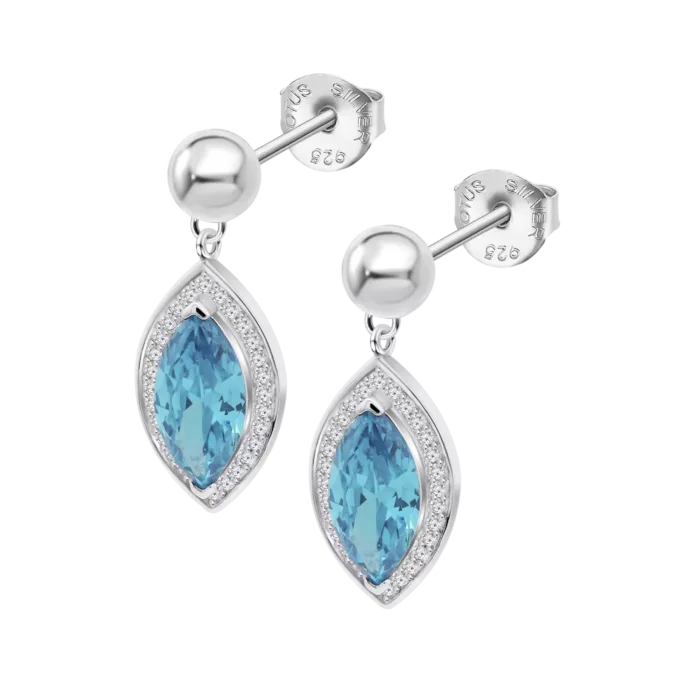 Pendientes Lotus Silver Colors LP3787-4/2 en Plata de Ley con Circonitas Azules