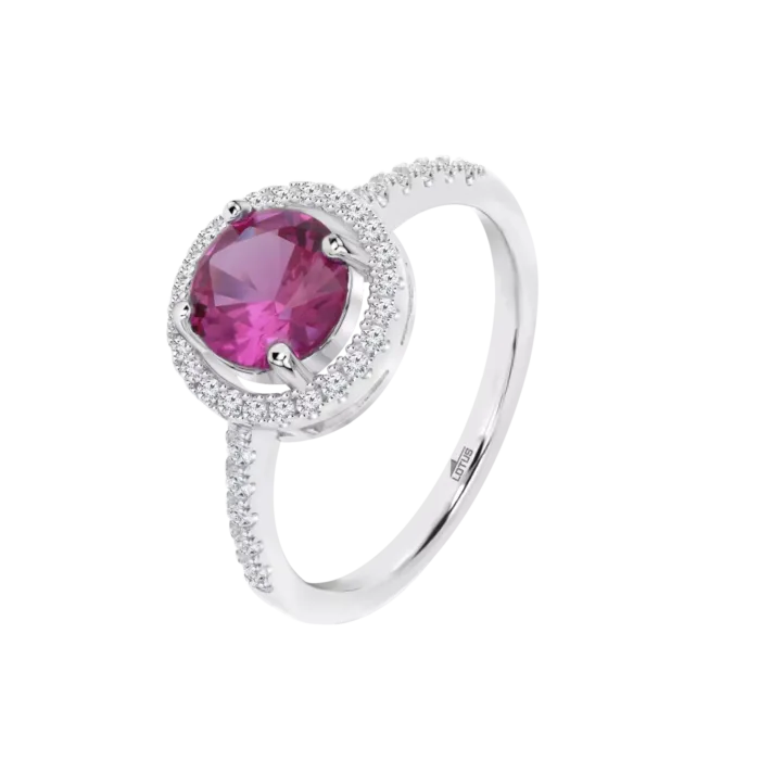 Anillo Lotus Silver Colors LP3790-3/212 de Plata para Mujer con Circonita Rubí
