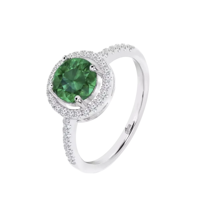 Anillo Lotus Silver Colors LP3790-3/312 de Plata con Circonita Verde para Mujer