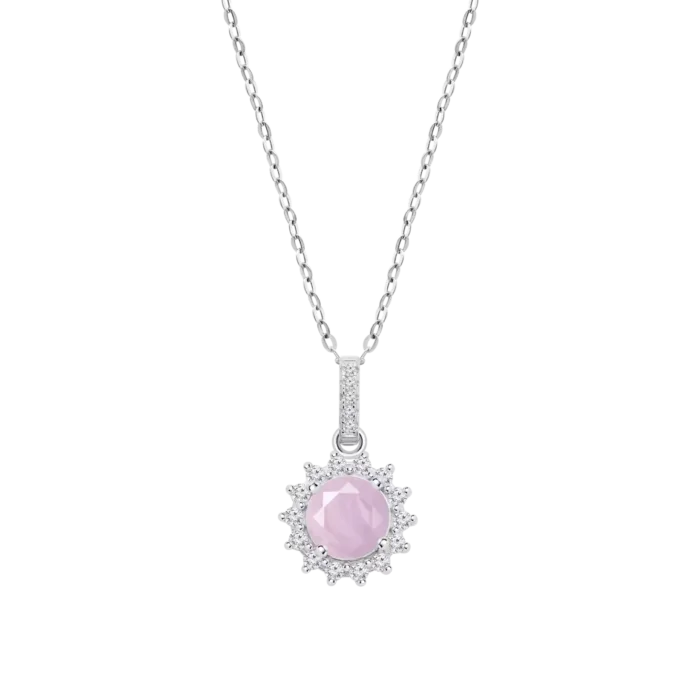 Collar Lotus Silver Colors LP3791-1/1 en Plata de Ley con Circonita Rosa