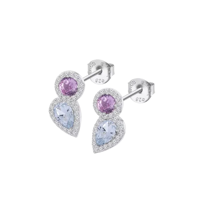 Pendientes Lotus Silver LP3841‑4/1 Plata 925 con Circonitas Multicolor – Mujer