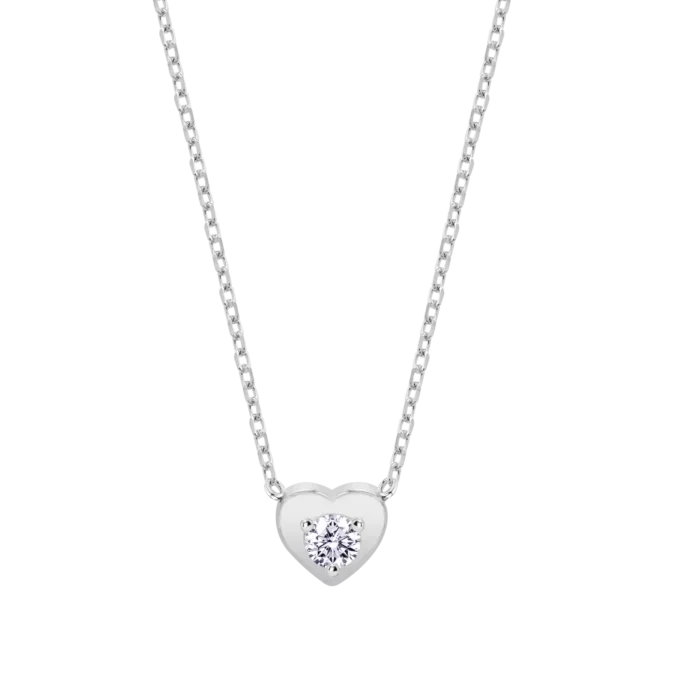 Collar Lotus Silver LP3849‑1/1 Plata 925 – Corazón con Circonita – Mujer