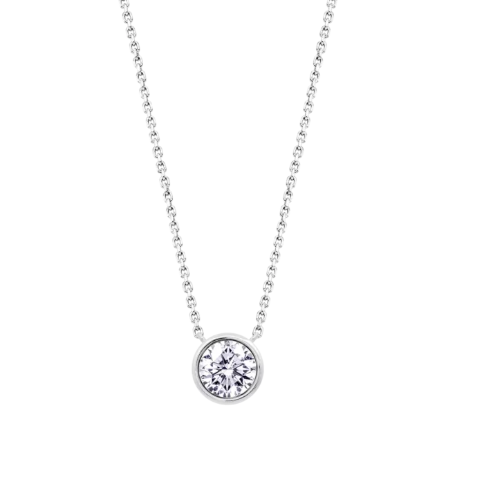 Collar Lotus Silver Charming Lady – Ref. LP2001‑1/1 – Plata Rodiada – Circonita Blanca – Envío Gratis