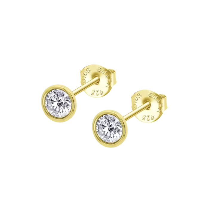 Pendientes Lotus Silver LP2001‑4/3 – Plata Chapada – Circonitas Blancas – Envío Gratis