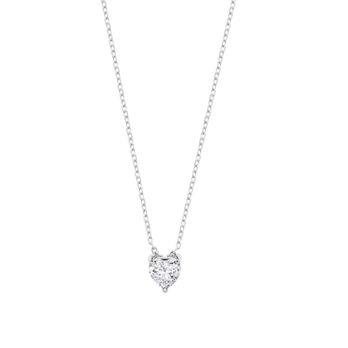 Collar Lotus Silver LP3833-1/1 de plata 925 con circonita en forma de corazón – Envío Gratis